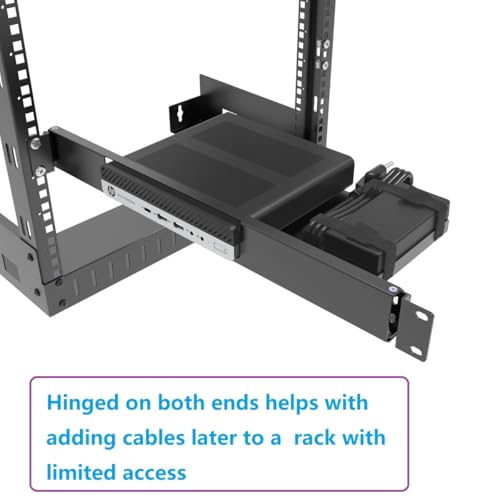 1U Hinged Mini Rack Mount for HP Mini PC in 19" Rack Cabinet - Image 4