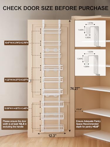 Delamu 9-Tier Over the Door Pantry Organizer, Adjust - Image 3