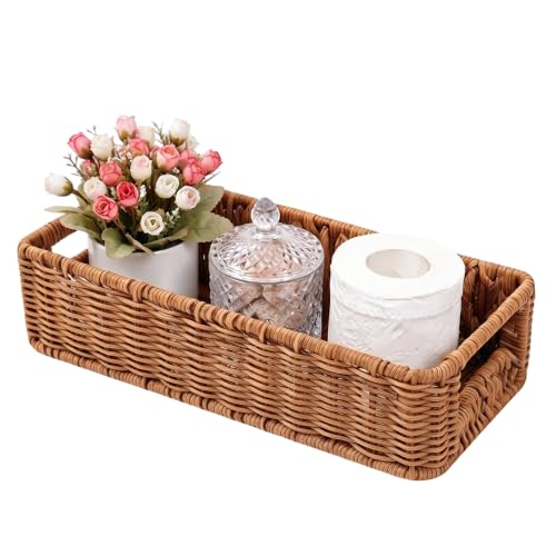 Toilet Tank Basket with Handwoven Built-in Handle, Hand-Woven - Image 2