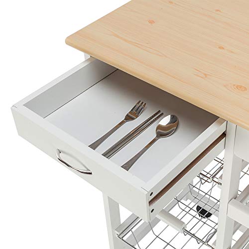 Kitchen Utility Cart,3 Tier Rolling Grocery Cart Organizer - Image 8