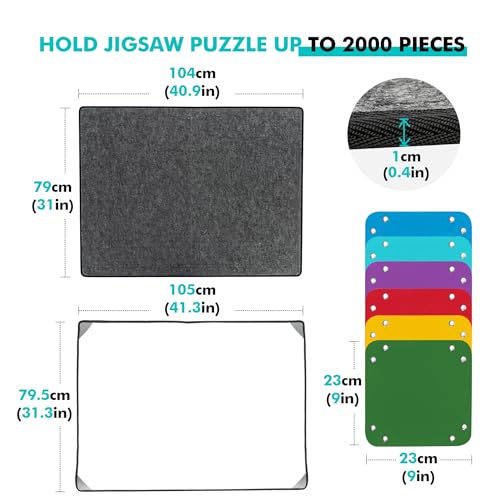 Becko US 2000 Piece Foldable Puzzle Board with 6 Sorting Trays & - Image 4