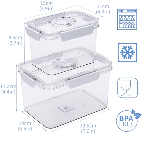 Cookie Storage Containers Airtight, 2 Pack 1.9L & 0.85L Plastic - Image 8
