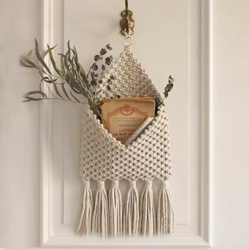 Macrame Mail Organizer Wall Mounted, Handmade Hanging - Image 6
