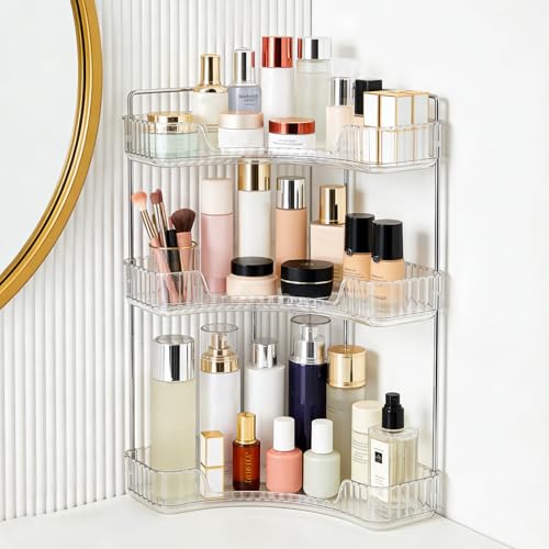 Goderewild Corner Bathroom Counter Organizer, 3-Tier Vanity Tray - Image 2
