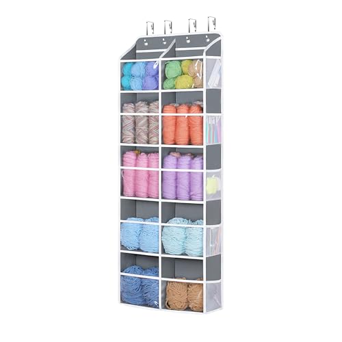 Univivi Hanging Yarn Storage Organizer with Side Pockets, 5 Tiers - Image 2