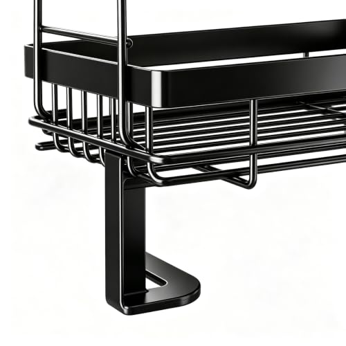 3-Tier Over The Toilet Shelf, No-Drill Bathroom Organizer, Black - Image 5