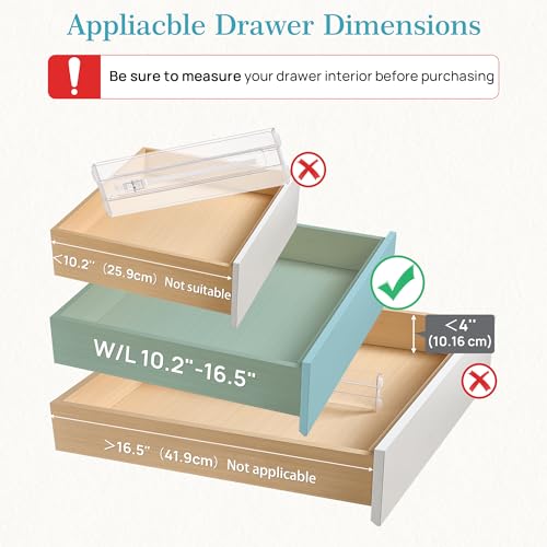 Vtopmart 12 Pack Drawer Dividers for Clothes, 4" High 10.2"-16.5" - Image 3