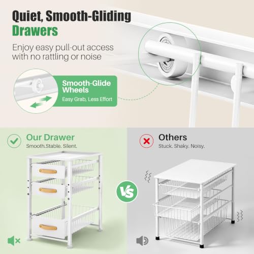3 Tier Pull Out Cabinet Organizers, Stackable Slide | All Products - Image 5