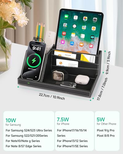 Fast Wireless Charging Station with Desk Organizer for iPhone - Image 4