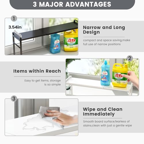 Extendable Narrow Tall Storage Shelf for Windowsill & Kitchen - Image 6