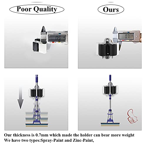 3-H Broom Holder Wall Mount 30 Pack, Stainless Steel Mop - Image 5