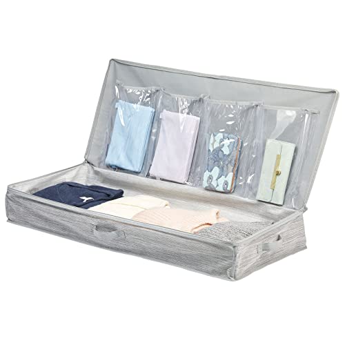 mDesign Long Gift Wrapping Organizer with Handles | Home Organization - Image 7