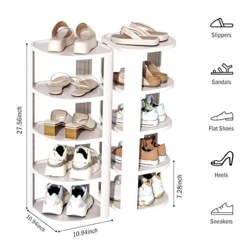 10 Tier Vertical Shoe Rack, Stackable Narrow Shoe Organizer - Image 3