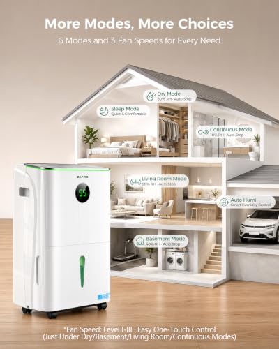 ZAFRO Energy Star 2025 Smart Dehumidifier, 7500 Sq.Ft - Image 4