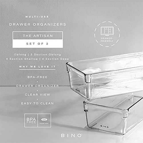 BINO | Oblong Plastic Drawer Organizer Bin, 2-Pack | THE ARTISAN - Image 3