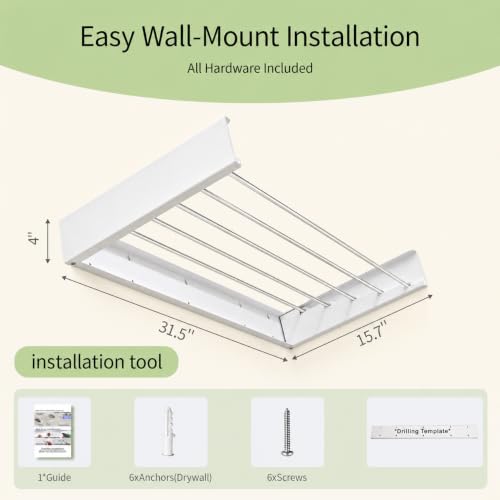 Wall Mounted Clothes Drying Rack for Laundry Room | Laundry & Clothing - Image 3