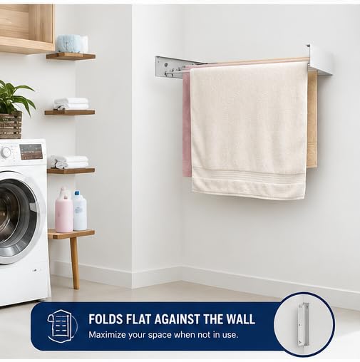 Maplefield Wall Mounted Foldable Drying Rack - Heavy Duty - Image 7