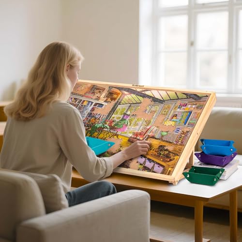 Lavievert 1000 Piece Tilting Jigsaw Puzzle Board | Home Organization - Image 3