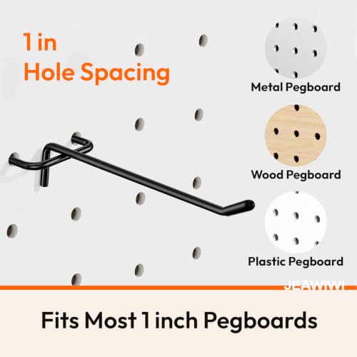36 Pcs Metal Pegboard Hooks, 4 & 6 & 8 Inch, Fit 1/6 in Peg Board - Image 6