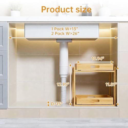 Bamboo Under Bathroom Sink Organizer - 2-Tier Pull Out - Image 3