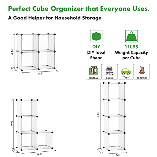 C&AHOME Plastic Cube Storage Organizer, 4-Cube Shelves Units - Image 4