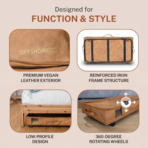 53L Under Bed Storage with Wheels | 31.5 L × 24 × 6.5 Inches - Image 5