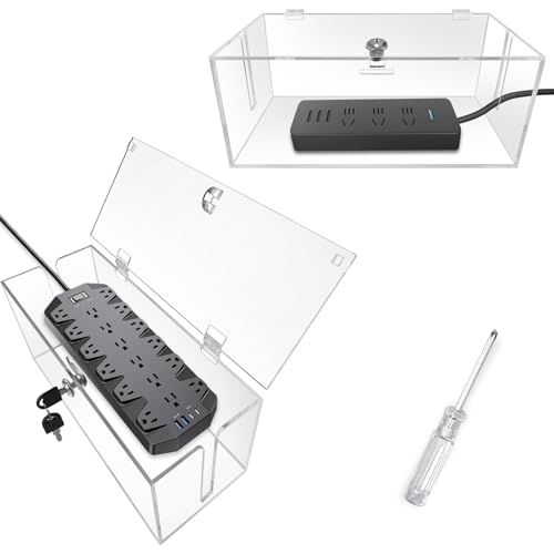 2PC Cable Management Box with Lock,Acrylic - Image 2