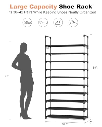 Upgraded Shoe Rack for Closet Large Capacity 10 Tier Shoe - Image 4