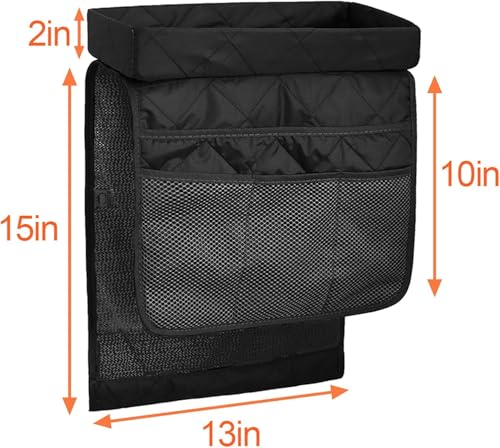 Couch Cup Holder Tray with Detachable Tray, Flodable - Image 3