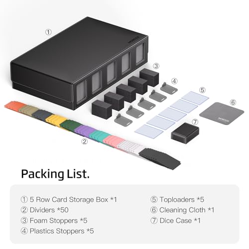 Trading Card Storage Box 5-Row 3900+ Capacity, Black - Image 5