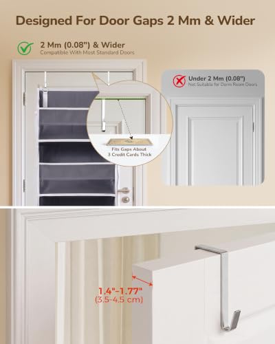 ULG 1 Pack Over Door Organizer with 5 Large and 10 Mesh Side - Image 5