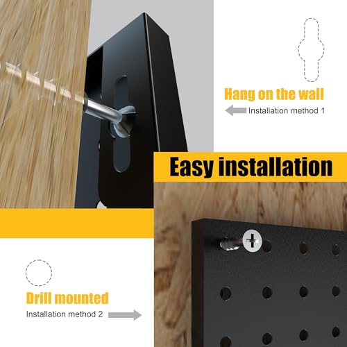 Peg Board, 8 Pack Metal Pegboard Panels with 50 Hooks - Image 7