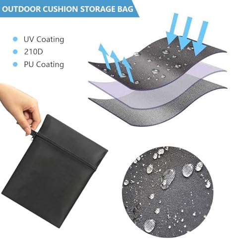 Outdoor Cushion Storage Bag, Waterproof Extra-Large Black - Image 5