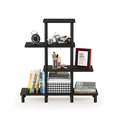 Furinno Turn-N-Tube 4-Tier Design Display Rack, Espresso/Black - Image 6
