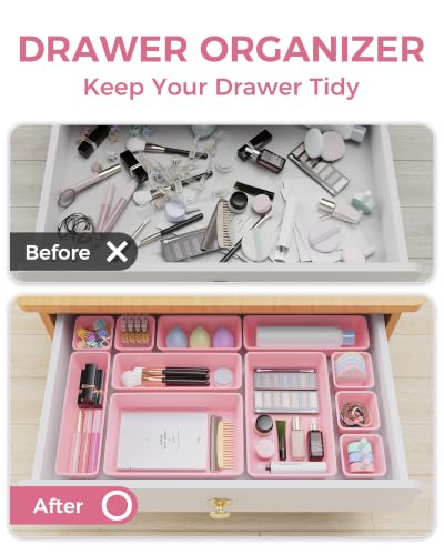 BiuLeon 25 PCS Plastic Drawer Organizers Set, 4-Sizes Vanity - Image 5