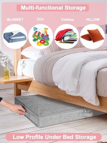4-In Low Profile Under Bed Storage, Rigid Structure, 2 Pack, Gray - Image 6