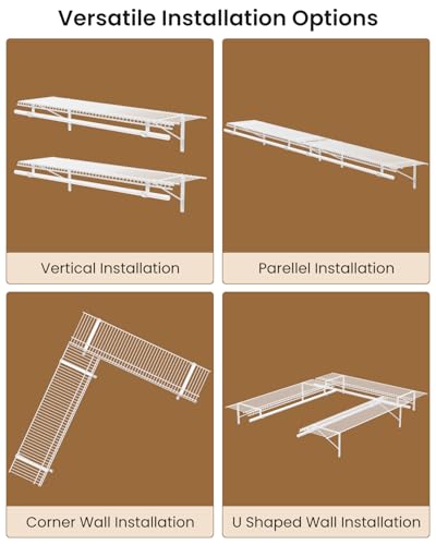 Wire Closet Shelving with Triangular Brackets & Hanging - Image 7