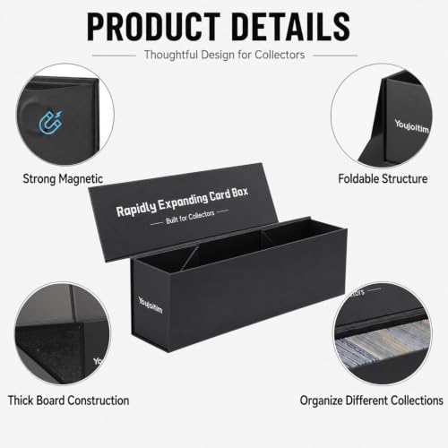 5 Pack Trading Card Storage Box with Magnetic Flip-Top Lid - Image 4