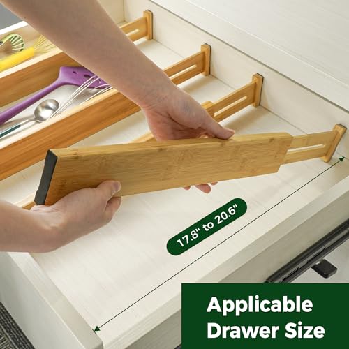 Utoplike 4 Pcs Bamboo Kitchen Drawer Dividers, Large | All Products - Image 4