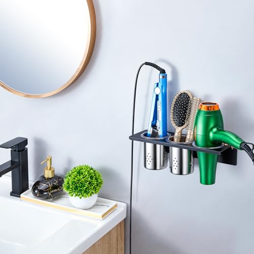 Wall Mount Hair Tool Organizer, 3-in-1 Blow Dryer Holder - Image 3