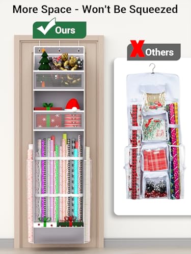 Over Door Wrapping Paper Organizer Hanging – Christmas - Image 4