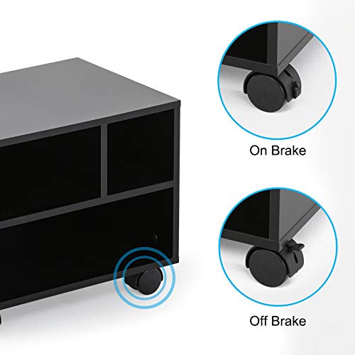 FITUEYES Mobile Printer Stand with Storage, Wood | Home Organization - Image 4