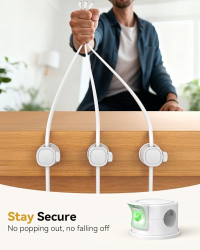 8Pack Rotatable Cord Organizer, Spring Cable Clips With Clasp - Image 4