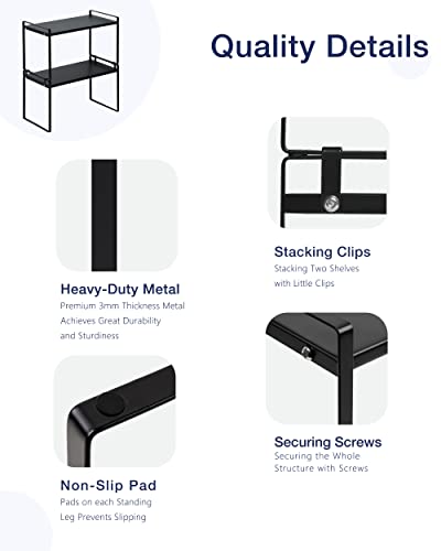 Nxconsu Stackable Cabinet Shelf Organizer 2 Pack, Standard Tall - Image 5