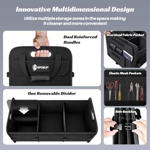 Trunk Organizer for SUV - 105L Collapsible Sturdy Car - Image 6