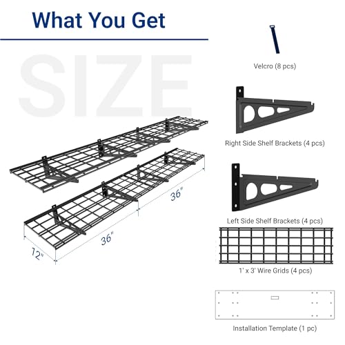 FLEXIMOUNTS 12-inch-by-72-inch Wall Shelf Garage Storage - Image 3