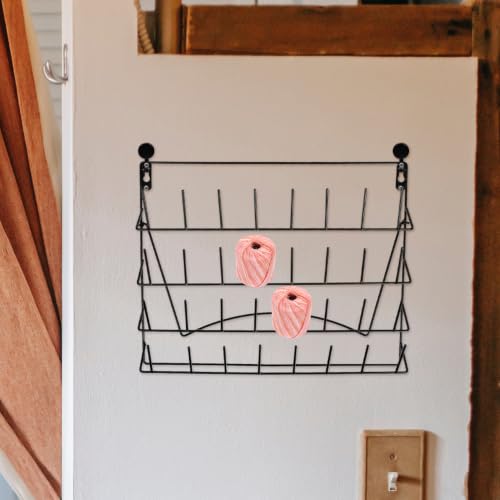 Veemoon Wall Mounted Pegboard Organizer, Black Iron Rack - Image 5
