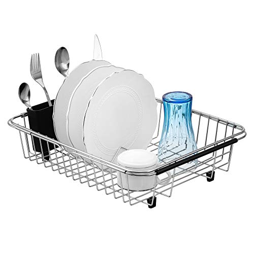 SANNO Expandable Dish Drying Rack Over the Sink Dish Drainer Dish - Image 6