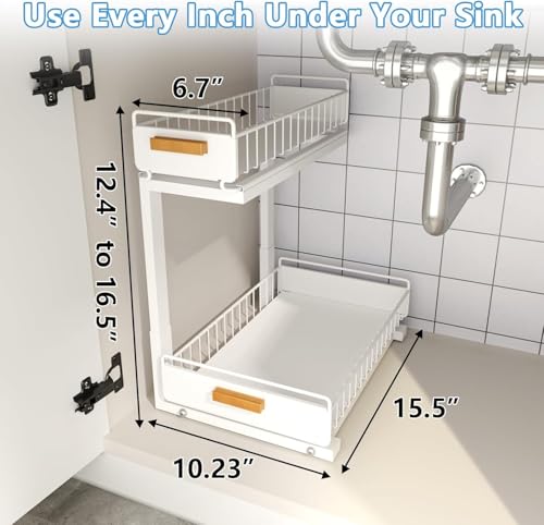 Under Sink Organizer Kitchen - Upgraded Professional Rails, 2 - Image 6