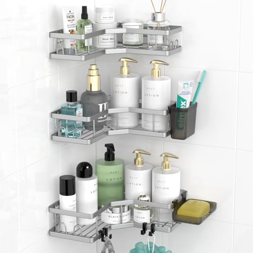 AKTECKE Corner Shower Caddy Bathroom Organizer: Adhesive Shower - Image 2